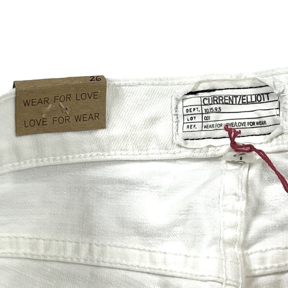 Current Elliot The Stiletto White Tattered Distressed Jeans Size 26 NWT - Picture 8 of 12